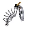 Dispositif de chasteté masculin Ceinture de cage longue avec bouchon de dilatateur urétral Mâle Cage à oiseaux Cock Lock Bondage Sex Toys Cock Ring Assortiment Y191203