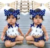 Småbarn Infant Baby Girls Clothes Anchors Tops Shirt Polka Dot Briefs Head Band 3PCS Outfits Set3796708