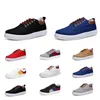 Top Quality Casual Shoes No-Brand Canvas Spotrs Sneakers New Style White Black Red Grey Khaki Blue Fashion Mens Shoes Size 39-46