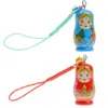 Madeira criativa bonecas russas chaveiros chaveiros presentes de natal decorativo russo matryoshka chaveiros festa favor zc1045