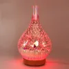 Hot 3D fyrverkerier glas vas form luft luftfuktare med LED natt ljus arom diffusor dimma tillverkare ultraljud luftfuktare