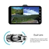 2Ch Car DVR Driving Recorder Dashcam 4 Touch Screen Full HD 1080P 170° Wide View Angle Night Vision G-sensor Loop Recording 221e