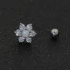 1 ADET Sıcak Marka 1.2 * 6mm Sıcak Opal Zirkon Kulaklık Piercing 16 Ölçer Top Kulak Kıkırdak Piercing Takı Küpe Küpe Saplama