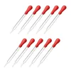 10 stks / 10 ml Hoge kwaliteit Duurzame Lange Glas Experimentele Medische Pipet Druppelpipet met Red Wipe Laboratoriumbenodigdheden