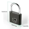 USB recarregável bloqueio de porta sem chave digital de impressão inteligente cadeado rápido desbloquear metal de liga de zinco
