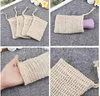 Neatening Mesh Soap Saver Pouches Holder For Shower Bath Foaming Natural Bath Bag Sisal Shower Soap Bag dc632