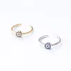 Urocze S925 Sterling Srebrny Znakomity Blue Ey Eye Stacking Pierścień z sześcienną cyrkonią dla kobiet JZR3065012728