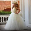 プリンセスボールガウンフラワーガールドレススパンコール大きなリボン付きアフリカ結婚式誕生日女の子はガウンを着用