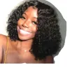 Curly Bob Profundamente Curly Renda dianteira Perucas para Mulheres Negras Onda de Shorwater Wigs Brazilian Hair Perucas de 130% Densidade Perucas de Gloeless Diva1