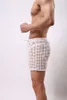 Roupa de dormir masculina Shorts de malha transparente para o verão Gay transparente Calças de dormir para lazer Uso doméstico S-L