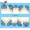 1 pièces Nail Art noël eau transfert conseils flocon de neige bleu complet enveloppes modèles temporaire autocollant ongles bricolage outil TRBN205-216