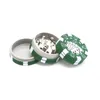 3 Layers Poker Chip Style Herb Herbal Tobacco Grinder Grinders Smoking Pipe Accessories gadget Red/Green/Black 42.5*28mm 38g