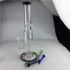 Bong à narguilé à percolateur avec pomme de douche inversée triple de 15 pouces - Joint femelle de 18,8 mm, brûleur à mazout gratuit inclus