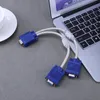 100 stks 1 computer naar Dual 2 Monitor VGA Splitter Kabel Video Y Splitter 15 PIN TWEE PORTS VGA MANNELIJK NAAR FEMALE