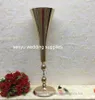 69 cm di altezza) Vaso da fiori rotondo in metallo con tromba dorata con decorazione nuziale senyu0138