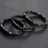 Trendy Mens Bracelet Natural Lava Tiger eye Braslet Double Layer Leather Braclet Hiphop Punk Brazalete Present For Men Bileklik5701315