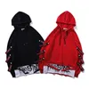 Aolamegs hoodies homens falsificados 2 peças fitas com capuz High Street pulôver masculino moda moda hip hop streetwear hoodie outono sh190701