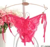 Sexiga Lace Panties med bandage Kvinna Blommor Lace Kvinnor Panties Andas Briefs Ladies Låg midja Öppna Crotch Pants Transparent Underkläder