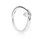 Vattendroppe Ring Set Originalbox för Pan 925 Sterling Silver V-Shape Women Girls Wedding Diamond Rings W197