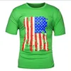 Männer Sommer Amerikanische flagge Drucken Mode Lässig Solide Loch O-kragen Kurzarm T-shirt Tops Unterstützung Großhandel Und Dropship