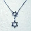 Moda Vintage Prata Tantrism Judaica Estrela de David Pingente Ajustável Cruz Cruz Colar Para As Mulheres Jóias 874