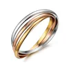 316L Stainless Steel Fashion 3 Layer Women Bangle Ladies Bracelets Girls Three Color Pulseras Jewelry295Z