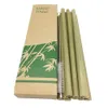 12 cannucce in bambù naturale, riutilizzabili, ecologiche, pulite, accessori per bar in paglia riutilizzabili portatili