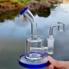 Małe Bong Szkło Bongs Wody 6 cali Perc Grube Palenie Rajki Dym Rury Mini Dab Rig Oil Różowy Różowy 4mm Quartz Banger