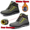 Sapatos de segurança masculinos à prova d'água Construção indestrutível Botas de trabalho para oficiais Biqueira de aço antiesmagamento Confortável