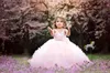 Pink Cheap Lovely Flower Girl Dresses For Weddings Spaghetti Straps Lace Beads Floor Length Girls Pageant Dress Prom Kids Communion Gowns