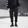 Septhydrogen marque 2019 hommes rubans bloc noir poche Cargo pantalon Harem Joggers Harajuku pantalon de survêtement Hip Hop tatical pantalon
