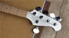 Nya 5 strängar Glossy White Body Electric Bass Guitar med Chrome Hardwaremaple Fingerboardoffer Customize6651856