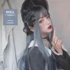 Buqi omber peruker långa 28 tum mörkblå vattenvåg slår värmebeständigt hår för kvinnor cosplay party prom lolita halloween2165345