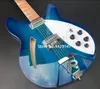 Darmowa Wysyłka 330 360 12 Strings Blue Semi Hollow Body Guitar Electric Gloge Gloss Lakier Rosewood Fingerboard, Vintage tunery, podwójne gniazda wejściowe