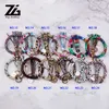 ZG PU Women Leather O KeyChain Custome Circle Cute Flower Printed Tassel Wristlet Whole Women 28 Colors Keychain4794508