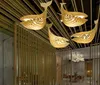 New whale chandelier lighting wooden art fish-shaped dining room living room Pendant Lamps bedroom pendant lights