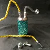 Accessoires de bongs en verre de narguilé d'acier inoxydable de modèle, tuyau coloré fumant des tuyaux en verre incurvés tuyaux de brûleur à mazout tuyaux d'eau verre de plate-forme de Dab