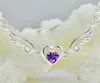 Покрыло fashion-Крылья ангела цепи ожерелье ожерелье сердца ожерелье Крылья сердца ожерелья подарок для женщин Рождественский подарок