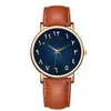 B-9112 Fashion Arabic Numerals Dial Wrist Watch Montre Relojes Hombre British Leather Band Casual Sport Mens Watch Relogios235v