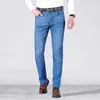 Classic Embroidery Men's Jeans Men 2019 New Style Business Casual Slim Fit Brand Trousers Sky Blue Jean Pants Male