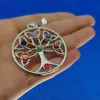 7 Chakra Stones Reiki Point albero della vita ciondolo ciondoli con ciondolo gioielli per collana fai da te e nave di goccia sabbiosa