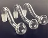 Best Glass oil burner pipe thick 10mm 14mm 18mm Male Female pyrex clear oil burner curve water pipe for smoking water bongs 2pcs