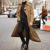 새로운 긴 코트 남자 봄 가을 남자 트렌치 캐주얼 트렌치 남자 느슨한 영국 스타일 남성의 Overcoat Streetwear 코트