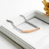 Bracelet à breloques en métal vierge avec gravure personnalisée gratuite, avec fermoir à homard, chaîne à maillons en acier inoxydable
