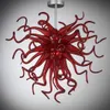 Hanglampen 100% Mondgeblazen Murano Glas Kroonluchters Kunst Slaapkamer Rood Kleine Binnenverlichting Italiaanse meubels