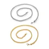 6mm Men039s Gold Necklace Stainless Steel 4mm Silver Chain Simple Design Fashion Show For Hip Hop Jewelry6908720