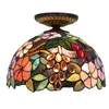 12 inch mode tiffany druif bloem plafond hanglamp armatuur gebrandschilderd glas slaapkamer levende plafond hanglamp