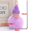 Slapende baby pop sleutelhanger pompom konijnenbont bal auto sleutelhanger sleutelhanger vrouwen houder tas hanger charme accessoire sieraden cadeau