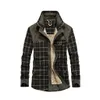 Männer Jacken Männer Jacke Und Mantel Trendy Warme Fleece Denim Plaid Print 2021 Winter Mode Herren Jean Outwear Männlich gitter