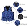 Purple Black Paisley Top Design Wedding Men 100%Silk Waistcoat Vest Ties Hanky Cufflinks Cravat Set for Suit Tuxedo MJTZ-104